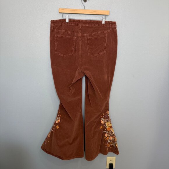 ARULA ALTAR'D STATE embroidered brown flare corduroys size 16 - Picture 8 of 9